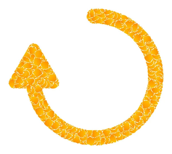 Vector dorado girar flecha derecha icono del mosaico — Vector de stock