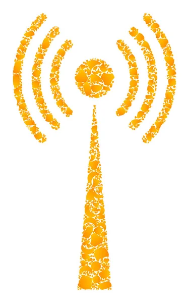 Икона "Золотая векторная радиобашня" — стоковый вектор