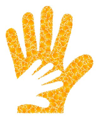 Altın Vektör Arkadaş Eller Mozaik Simgesi