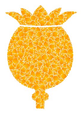 Altın Vektör Poppy Mozaik Simgesi