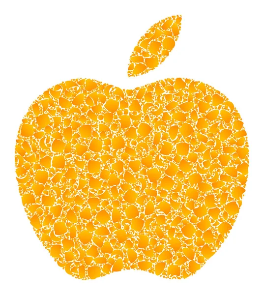 Mozaiková ikona Gold Vector Apple — Stockový vektor