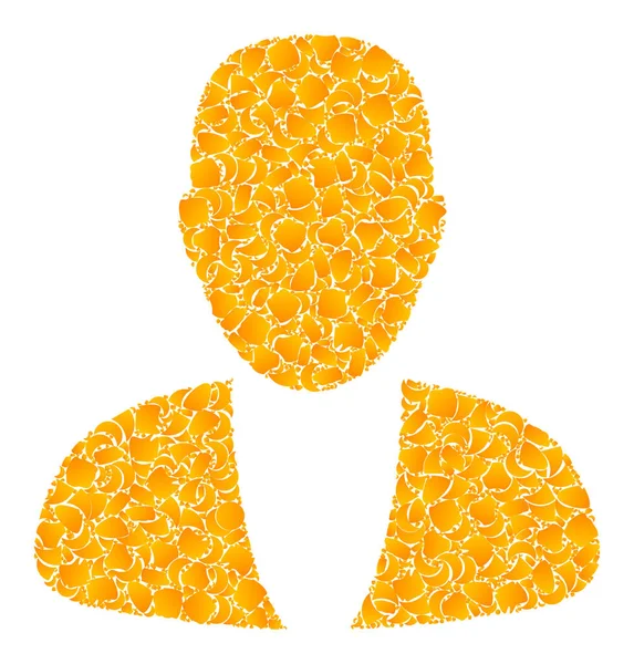 Golden Vector Guy Persona icono del mosaico — Vector de stock