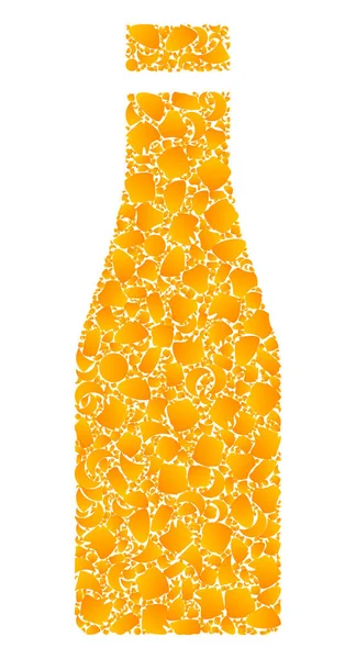 Золотий вектор Пивна пляшка Мозаїчна ікона — стоковий вектор
