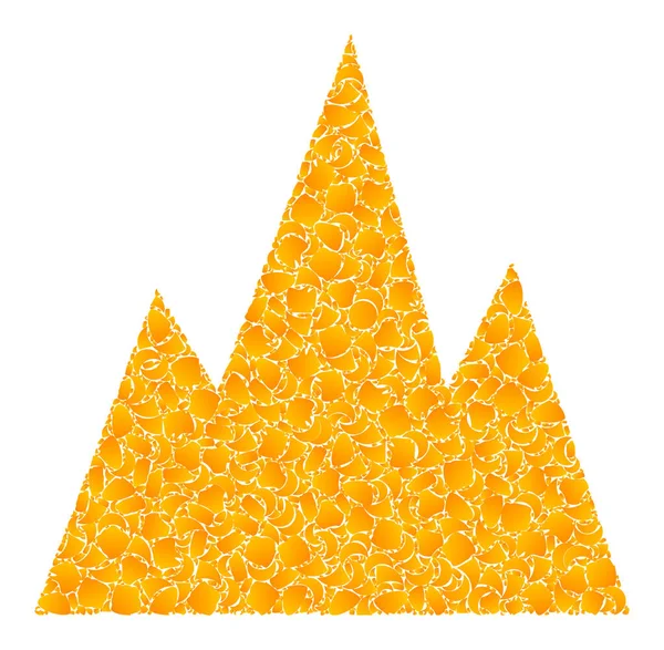 Mozaika Golden Vector Mountains Icon — Stockový vektor