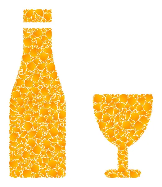 Golden Vector Alcohol Drinks Mosaic Icon — Stock Vector