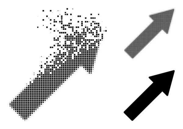 Mozgó Pixelated és eredeti jobb felfelé nyíl ikon — Stock Vector