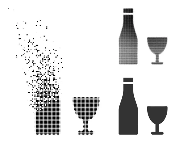 Rozpadající se tečka a původní alkoholické nápoje Ikona — Stockový vektor