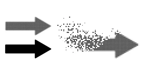 Fractured Dot und Original-Pfeil-Symbol rechts — Stockvektor