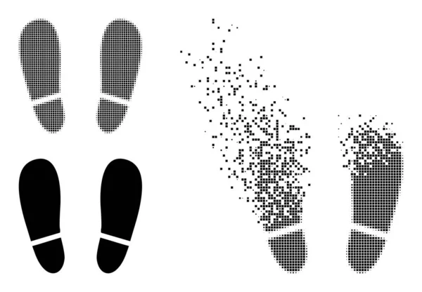 Moving Dot en originele menselijke voetafdrukken icoon — Stockvector