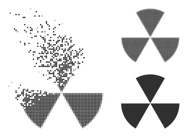 Pixel fragmentado e ícone original dos setores do círculo —  Vetores de Stock