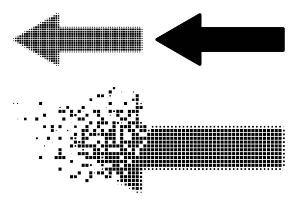 Verschwindendes gepunktetes und ursprüngliches Pfeil-Symbol links — Stockvektor
