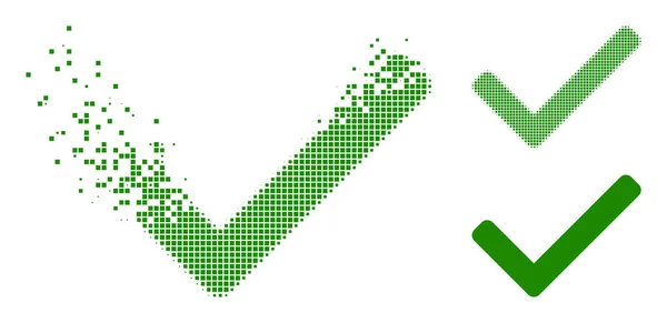 Törött pontozott és eredeti elfogadás kullancs ikon — Stock Vector