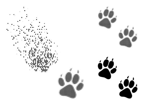 Oplossen van Dot en Original Tiger Vingerafdrukken Ikoon — Stockvector
