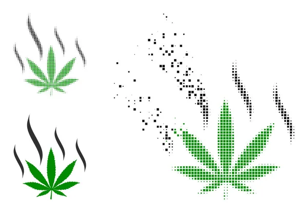 Pixel Bubar dan Ikon Aroma Mariyuana Asli - Stok Vektor