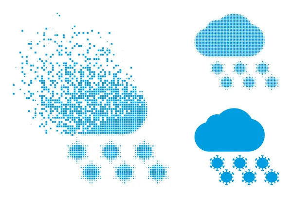 Dot decomposto e originale Virus Cloud Icona — Vettoriale Stock