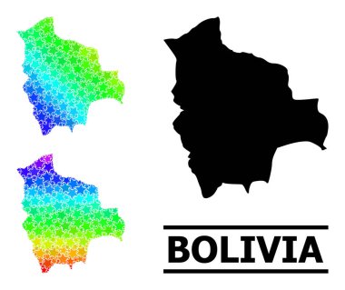 Gökkuşağı Gradyan Yıldızları Bolivya Kolajı Mozaik Haritası