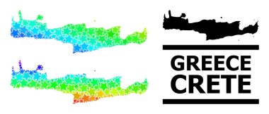 Spektrum Gradyan Girit Adası Kolajı Mozaik Haritası