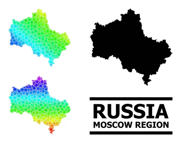 Spektral Renkli Yıldız Mozaik Moskova Bölgesi Kolajı — Stok Vektör