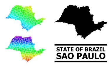 Sao Paulo Devlet Kolajı 'nın Hayalet Renkli Gradyan Yıldız Mozaik Haritası