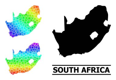 Gökkuşağı Gradyan Güney Afrika Cumhuriyeti Kolajı Mozaik Haritası