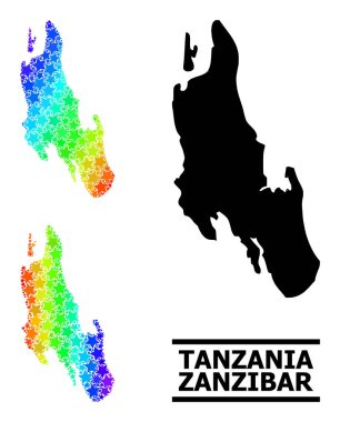 Spektrum Gradyan Zanzibar Adası Kolajı Mozaik Haritası
