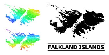 Falkland Adaları Kolajının Tayf Gradyan Yıldız Mozaik Haritası