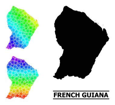 Spektral Renkli Yıldızlar Mozaik Fransız Guyanası Kolajı