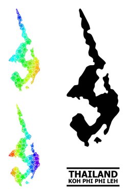 Gökkuşağı Gradyan Yıldızları Koh Phi Leh Kolajı Mozaik Haritası