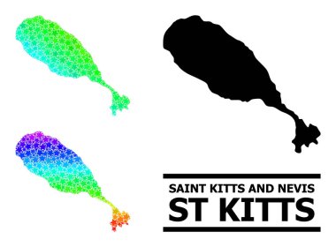 Spektrum Gradyan St. Kitts Adası Kolajı Mozaik Haritası