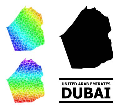 Renkli Hayalet Yıldız Mozaik Dubai Emirlik Kolajı Haritası