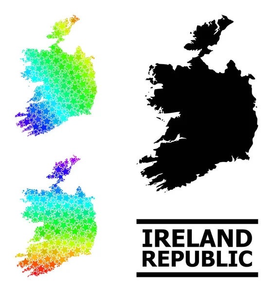 爱尔兰共和国大学光谱梯度星形马赛克图 — 图库矢量图片