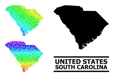 Spektrum Gradyan Güney Carolina Eyalet Kolajı Mozaik Haritası
