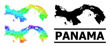 Gökkuşağı Gradyan Yıldız Mozaik Panama Kolajı Haritası