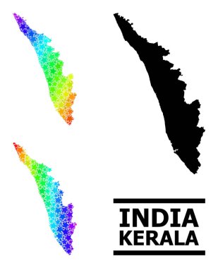 Spektral Renkli Gradyan Kerala Durum Kolajı Mozaik Haritası