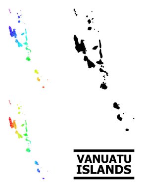 Görüntü Renkli Gradyan Vanuatu Adaları Kolajı Mozaik Haritası
