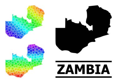 Spektrum Gradyan Yıldızları Zambiya Kolajı Mozaik Haritası