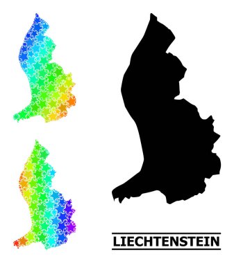 Gökkuşağı Gradyan Yıldız Mozaik Liechtenstein Kolajı