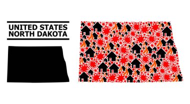 Kuzey Dakota Eyaleti Savaş Kolajı Haritası