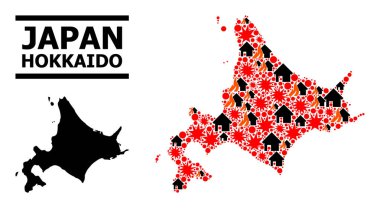 Hokkaido Adası Savaş Kolajı Haritası