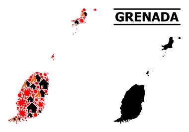 Savaş Mozaik Grenada Adaları Haritası