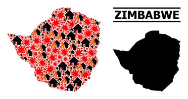 Savaş Kolajı Zimbabve Haritası