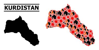 Kürdistan Savaş Kolajı Haritası