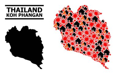 Savaş Kolajı Koh Phangan Haritası