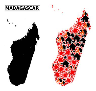 Madagaskar Adasının Savaş Mozaik Haritası