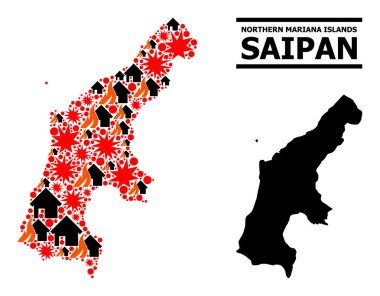 Saipan Adasının Savaş Düzeni Haritası