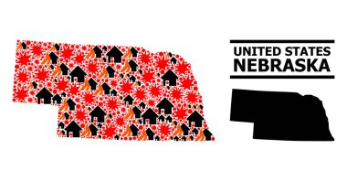 Nebraska Eyaletinin Savaş Şablonu Haritası