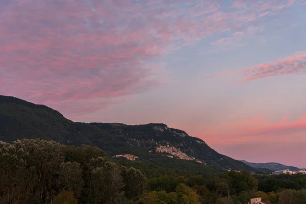Panorama Von Pesche Dorf Der Provinz Isernia Molise Den Steilen — Stockfoto
