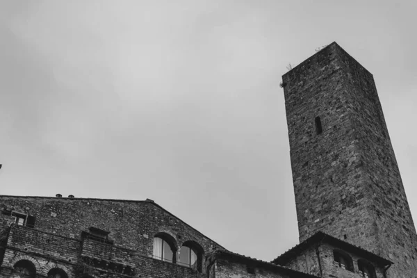 San Gimignano Město Toskánsku Centrem Jeho Historického Centra Náměstí Piazza — Stock fotografie