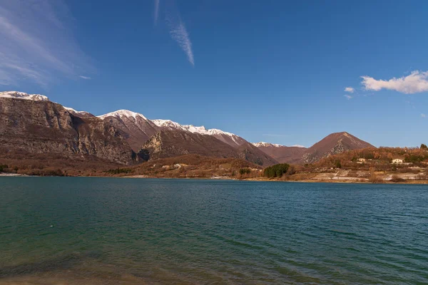 Castel San Vincenzo Isernia Molise Italia Lago Trata Embalse Artificial — Foto de Stock