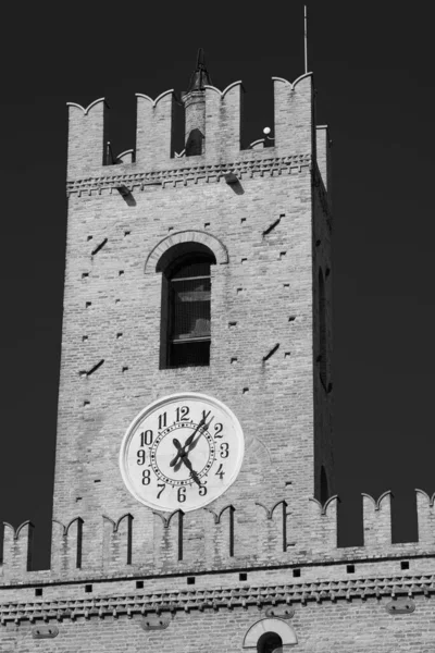 Offida Town Hall Built 13Th 14Th Centuries Central Crenellated Tower — ストック写真